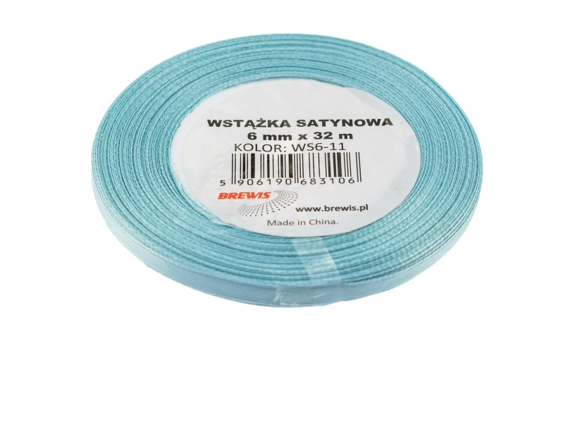 Wstążka satynowa 6mmx32m błękitna Brewis